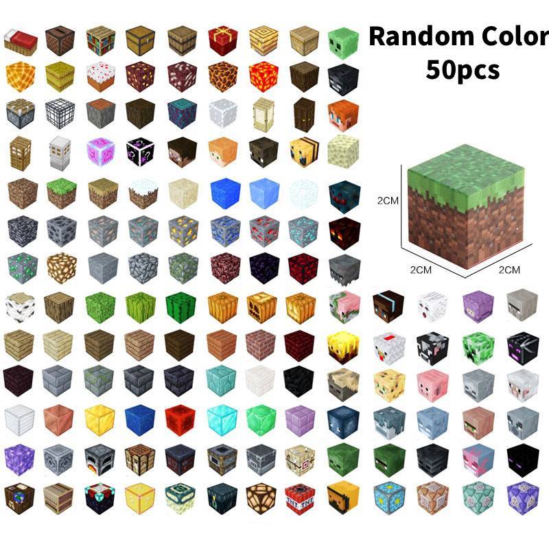 50pcs Magnetic Building Blocks Children Minecraft Style Creative Learning Toy