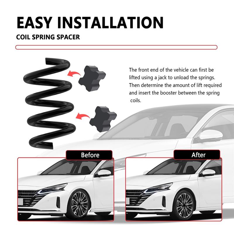 M63K-6PCS Car Coil Spring Spacers Heavy Duty Rubber Coil Spring Booster For 1Inch To 1.5Inch Coil Spring Lift