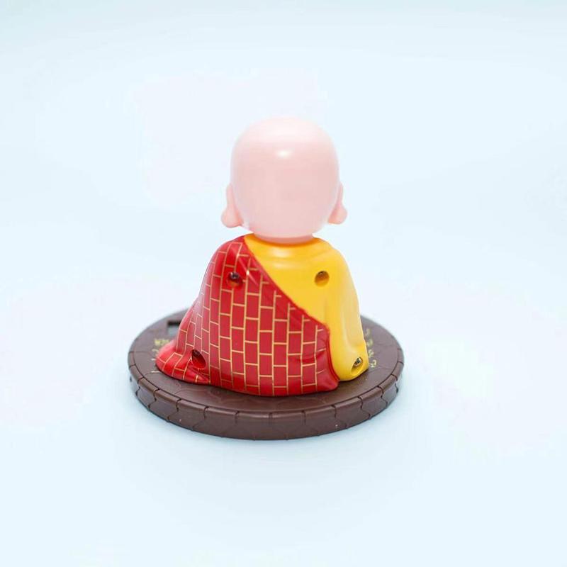 1Pc Car Dash Board Home Office Decoration Solar Powered Bobble Shaking Head Dancing Toy Buddhist Monk Figurines Statues