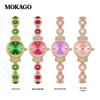 Mokago Women's Quartz Alloy Temperament Watch with Full Diamond Crown and Bracelet - Waterproof Light Luxury