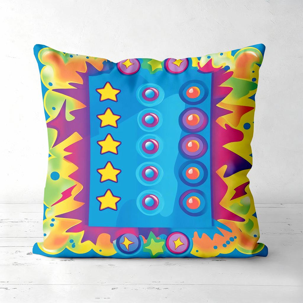 # Colorful Star Print Throw Pillow Covers Pattern Cushion Cover Suitable For Sofa Bedroom Car Pillow Cover