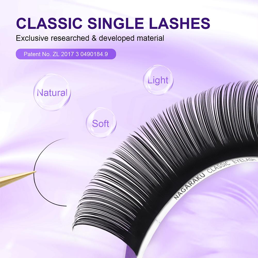 Individual Eyelash Extension Bottom Eyelash NAGARAKU 5mm 6mm Classical Individual Eyelash Extension Soft Natural