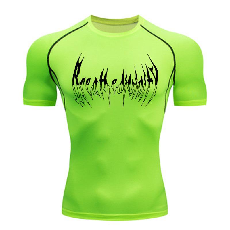 Compressed Long Sleeved Shirt, Black Fitness T-shirt, Men's Muscle Quick Drying Fitness Clothing, Sun Protection Sports, Close Fitting