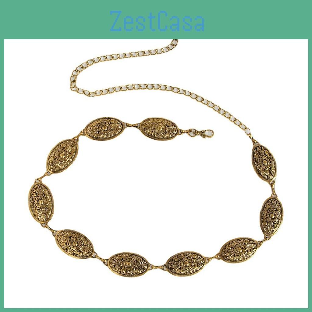 Classic Metal Woman Waist Chain With Embossed Pattern Casual Fashion Accessory