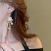 Flower Rhinestone Drop Earrings Pendant Vintage Long Earrings Trendy Crystal Stud Earrings  Party