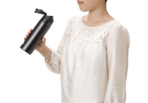 Tiger MCX-A050-KL 500ml Stainless Steel Mini Water Bottle, Direct Drinking, Auto-Lock, Sahara Mug, Lightweight, Dream Gravity, Lamp, Black