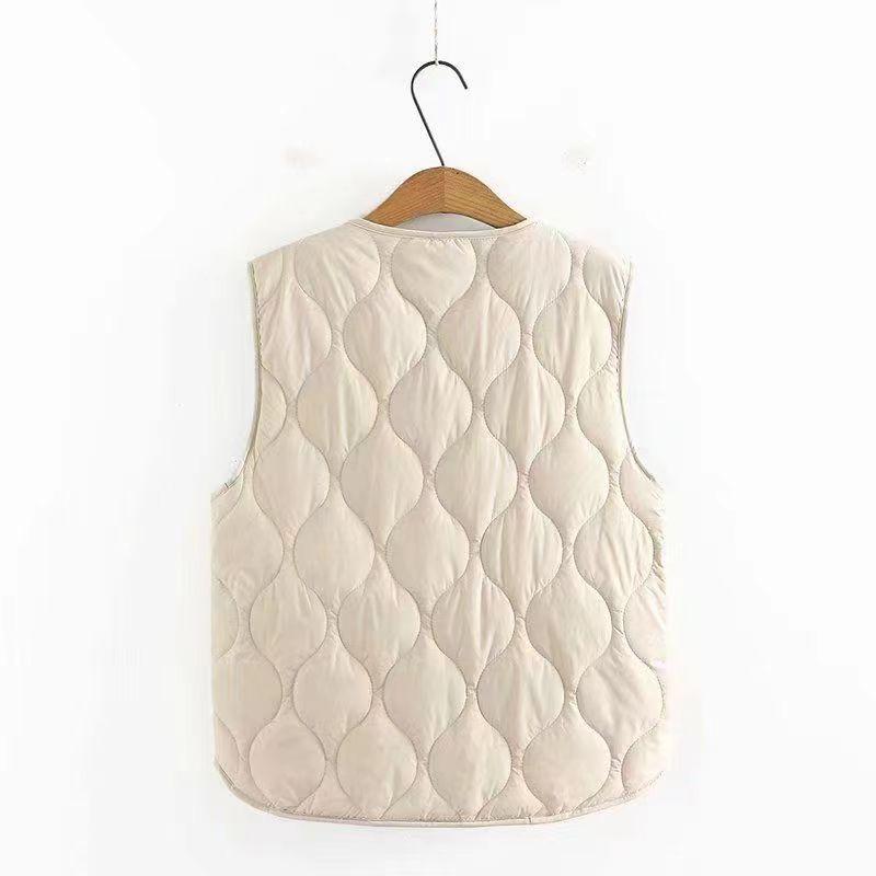 Herbst- und Winterkleidung, Dünne Daunen-Baumwollweste, Damenaussenbekleidungsweste in Übergröße, Kleidung für Mütter mittleren Alters, Schlanke Weste für Damen
