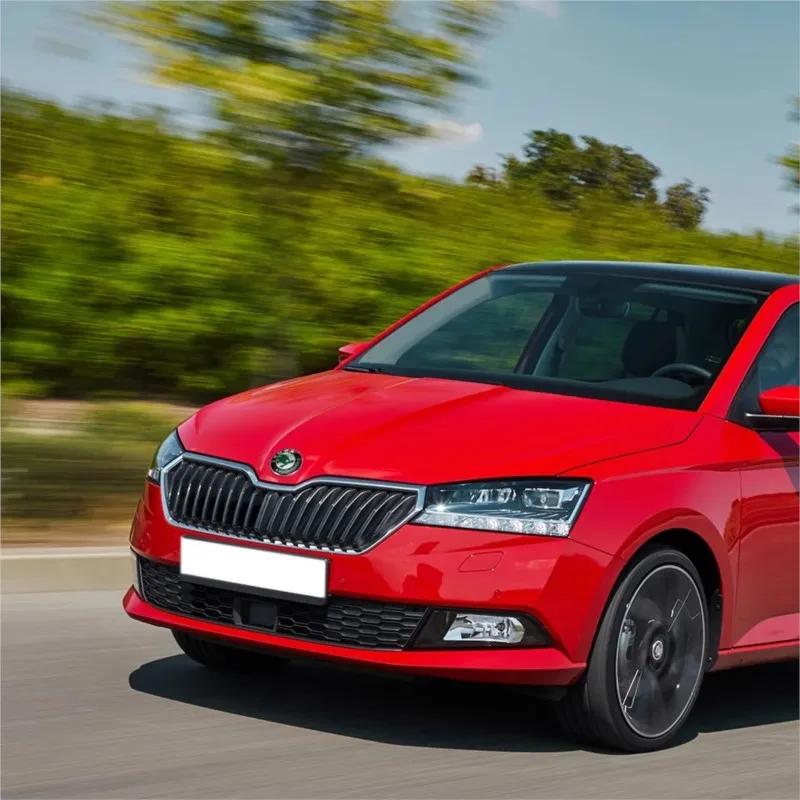 For Skoda 1Pcs Front Hood Emblem 90mm+Rear Badge 80mm Sticker For Skoda Octavia Rapid Kodiaq Karoq Fabia Kamiq Superb Derivative