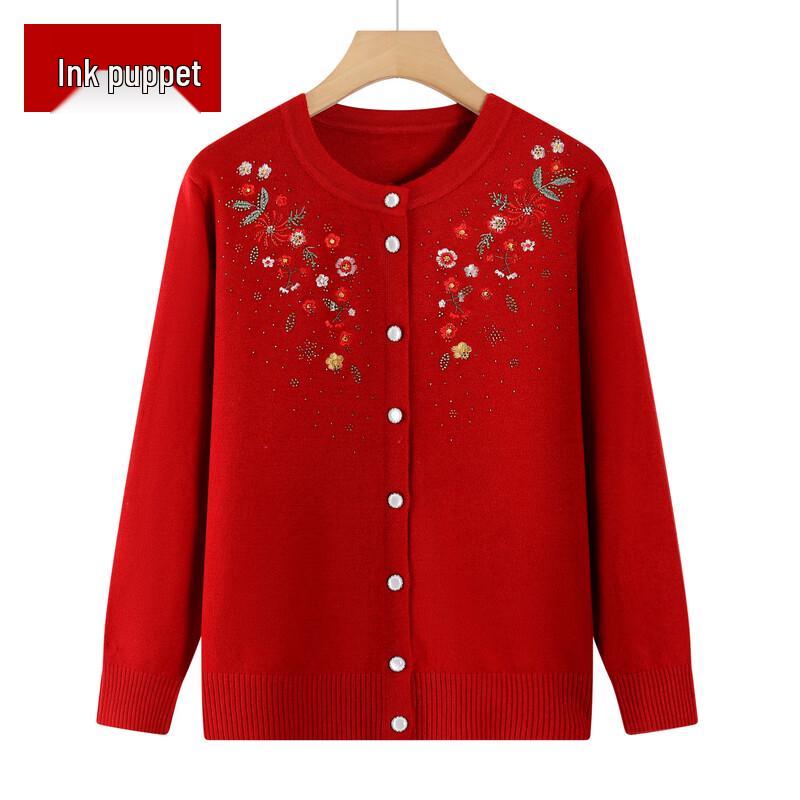 Женский вязаный кардиган-свитер с цветочным узором 2XL