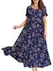 2023 Summer Pleated Floral Mid-Length Dress – Comfortable & Casual Loose Fit