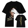T-shirt Portrait Michael Jackson Signature Dorée Coton Graphique Unisexe Femme Été Streetwear Top