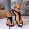 **Sommer Runde Zehenpartie Bequeme Zehensteg Sandalen Lässige Sandalen Sexy Elegante Strand Flache Sandalen Damen**