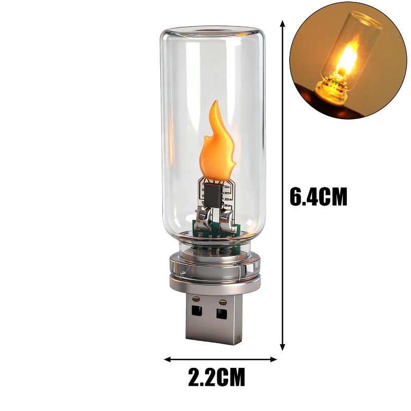 Car Ambient Lamp Night Light 5V USB Led Flash Candles Light Bulb Car Interior Decoration Light for Holiday Home Auto Decoration прозрачный