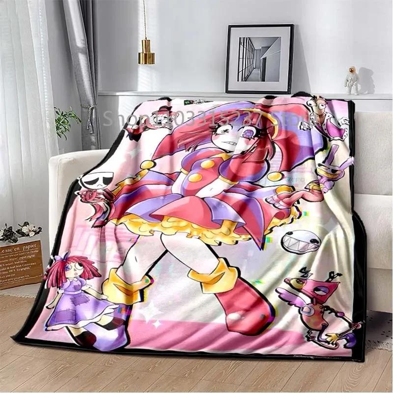 Cartoon Pomni Jax Digital Circus Magie Decken, Kinder Überwurfdecke, für Schlafzimmer Wohnzimmer Sofa Bett Auto, Kinder Geschenk, Decke