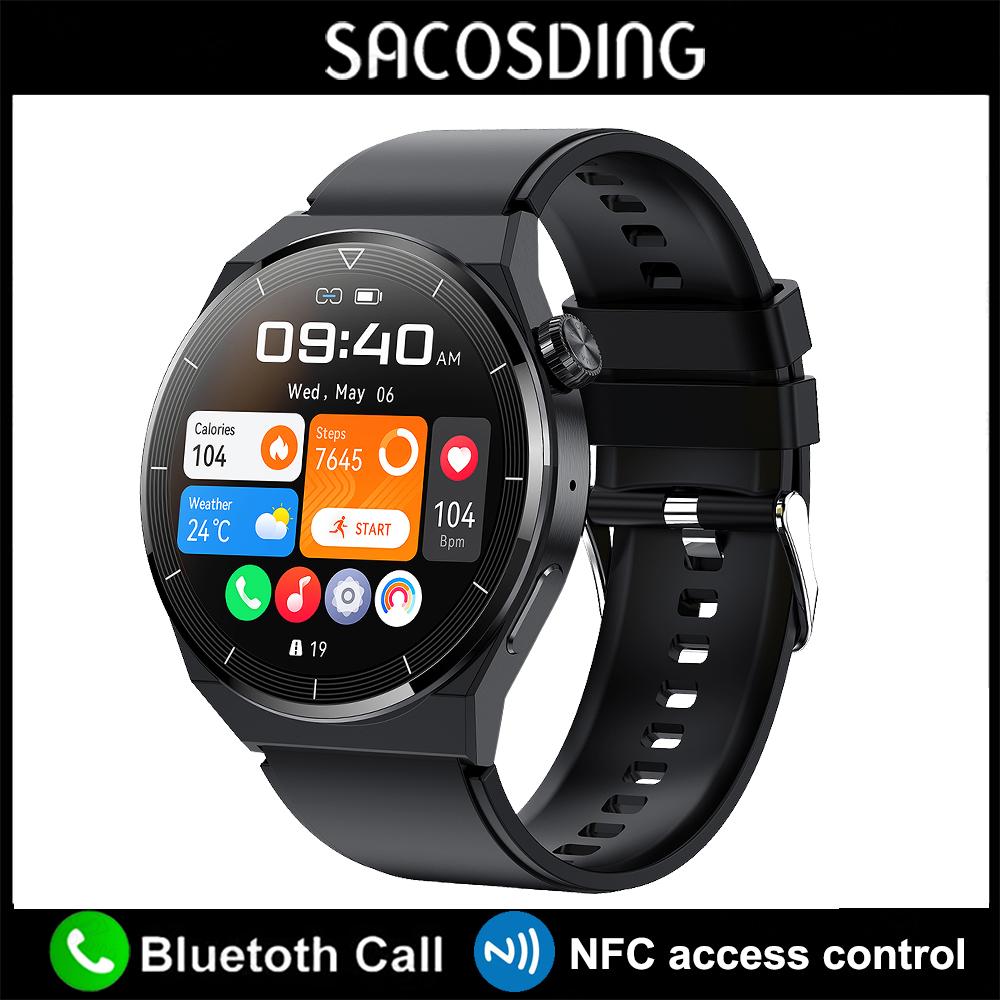 SACOSDING NFC Smart Watch Men GT3 Pro AMOLED 390*390 HD Screen Heart Rate Bluetooth Call IP68 Waterproof SmartWatch For Huawei Xiaomi
