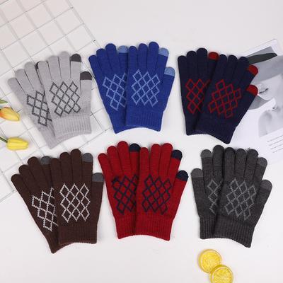 Осінньо-зимові в'язані теплі велосипедні рукавиці Alpaca Plus Velvet з сенсорним екраном