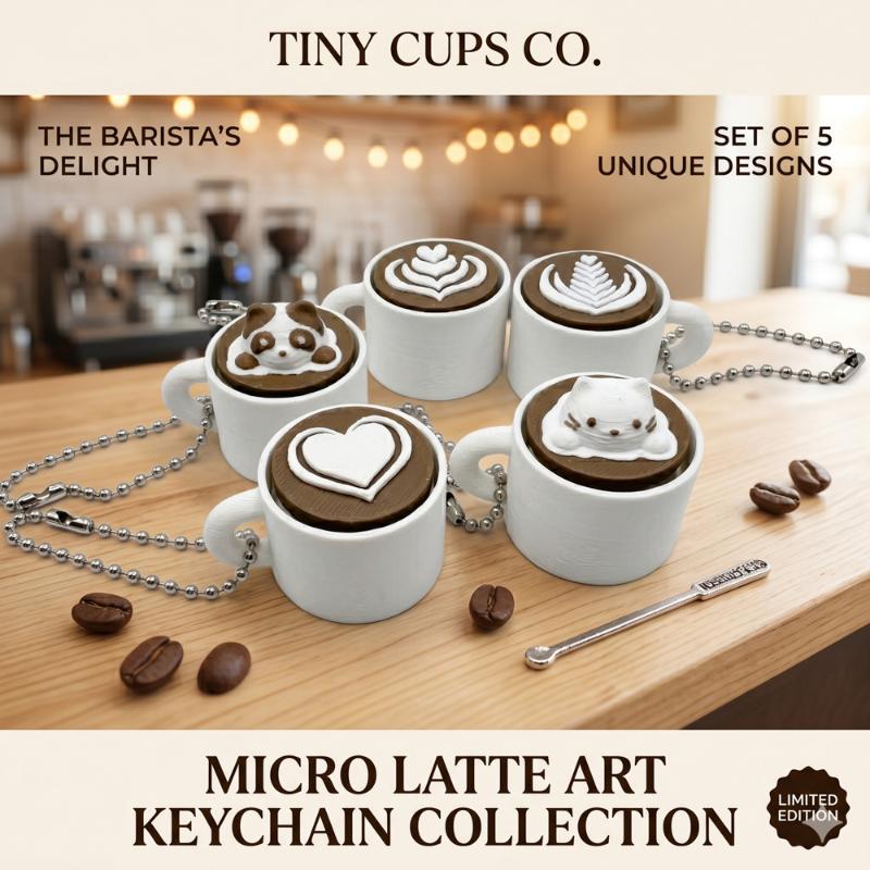 Mini Simulation Latte Coffee Cup Keychain Soft Press Anti-Anxiety Fidget Toy Lovely Ornament for Backpack Key Accessories