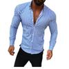 2026 Men's Slim Fit Striped Long Sleeve Shirt - Youth Fashion Business Casual