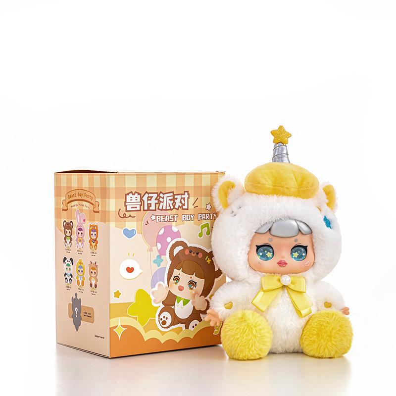Beast Party Blind Box Plush Toy Vinyl Face Doll for Girlfriend Birthday Gift Desk Decoration