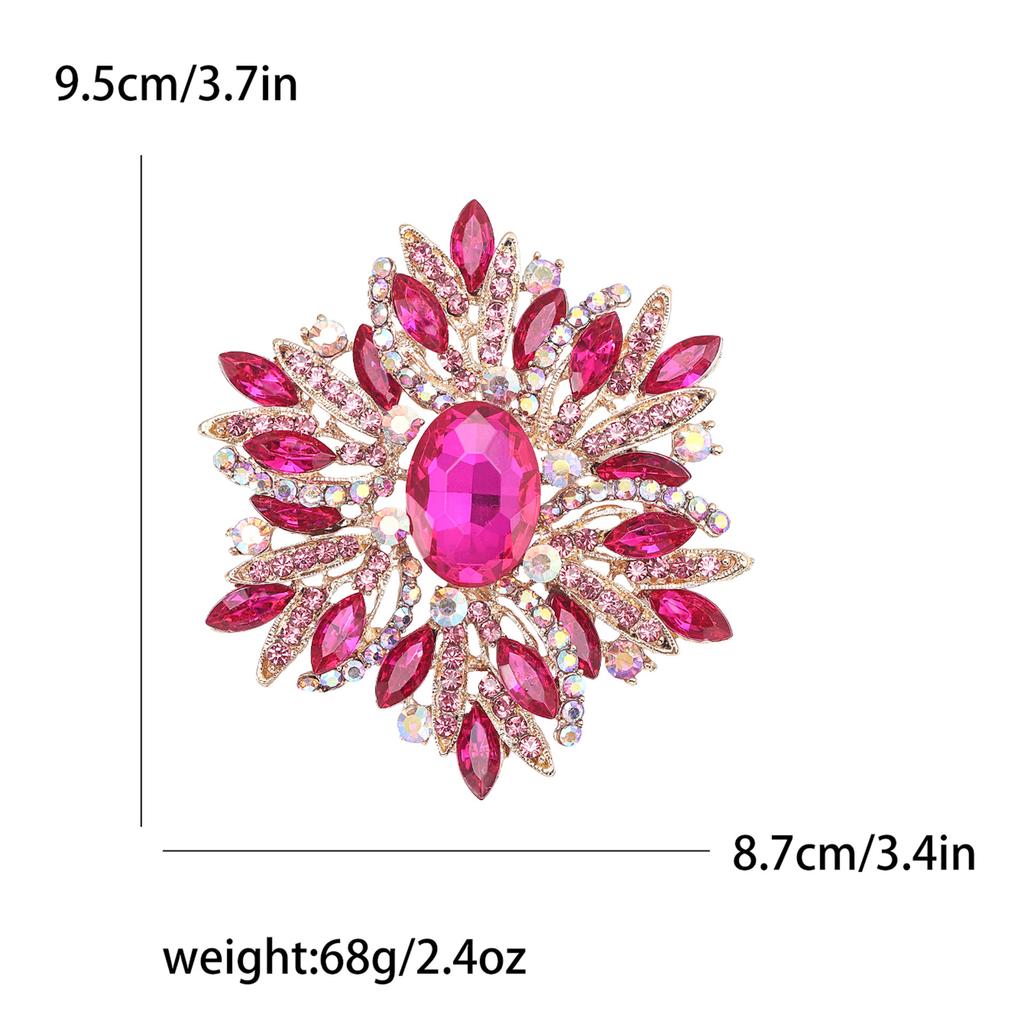 Fashion Alloy Large Crystal Glass Brooch Exaggerated Creative Women'S Sweater Coat Corsage Ornament Pin