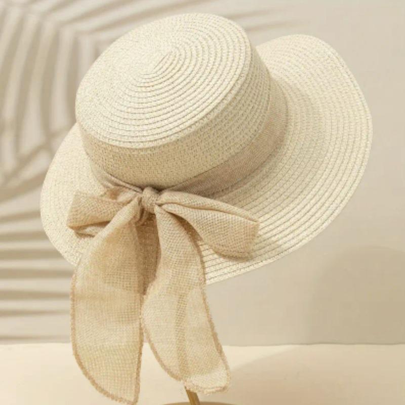 

Butterfly streamer woven straw hat children travel sunscreen visor fashion big brim anti-purple hat