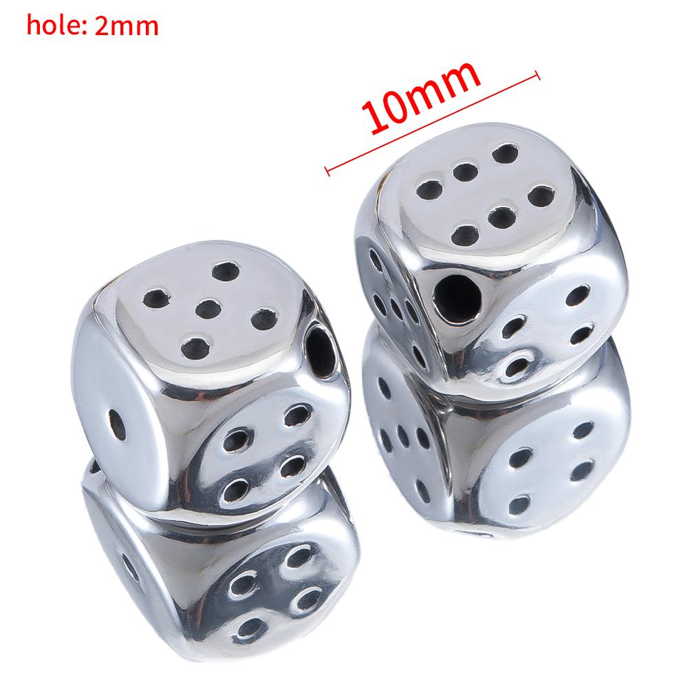 

2pcs Stainless Steel Dice Beads Spacer Beads Big Hole Cross Star Pattern Earrings Charm for DIY Necklace Bracelet Jewelry Making 2pcs