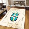 Brazil National Football Team2 Flannel Pattern Square Carpet,Area Rug,Carpet Rug for Living Room Bedroom Sofa Playroom Decor,Non-slip Floor Mat