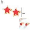 925 Silver Needle Cute Starfish/Shrimp Pendant Earrings Red Chili/ Star Enamel Gold Earrings For Women Fashion Jewelry