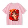 Donkey Kong Bananza 100% Cotton Children's T-shirt Cartoon Print Tees 2-12Y Cool Boys Girls Short Sleeve O-neck Kids Tops Summer