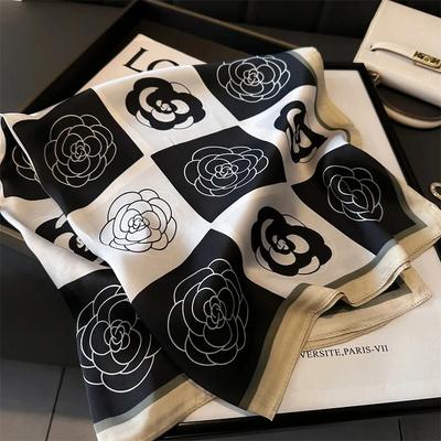 Luxuriöse Seidenschals Quadratischer Schal Koreanische Mode Halstuch Beliebte Seidenschals Bandana Wickeltuch Schal Dekoration Stola 70*70CM