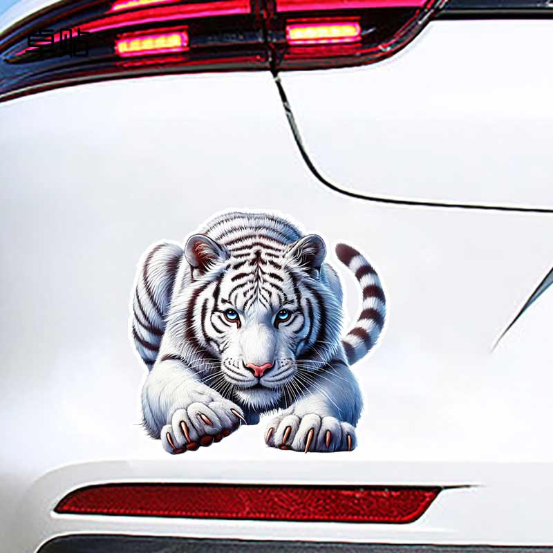 Majestic White Tiger Wildlife Art Car Sticker Waterproof Vinyl Decal On Bumper Rear Window Laptop Self-adhesive Decal Y168