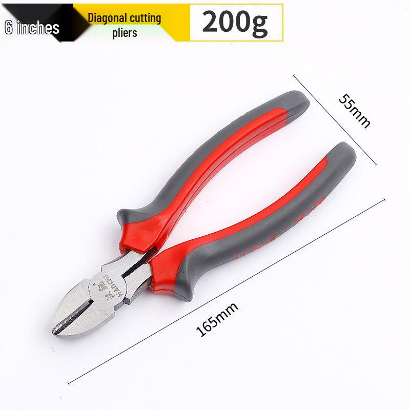Toad Pattern Industrial-Grade Steel Pliers: 8" Wire, Diagonal Cutting, 6" Needle-Nose