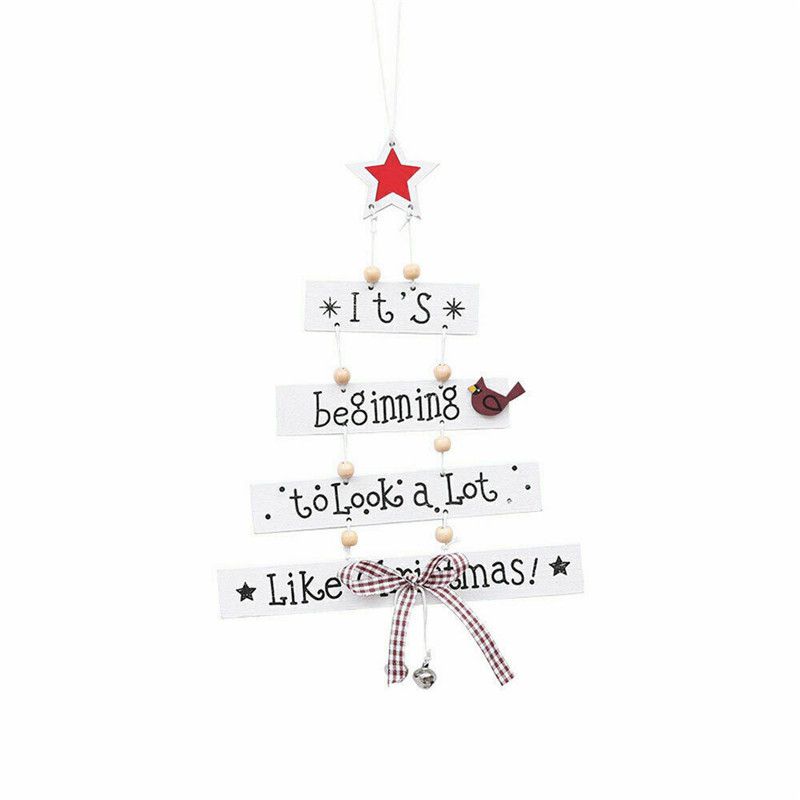 

High Quality Christmas Wooden Pendant Decor For Stylish Living Room Accents белый