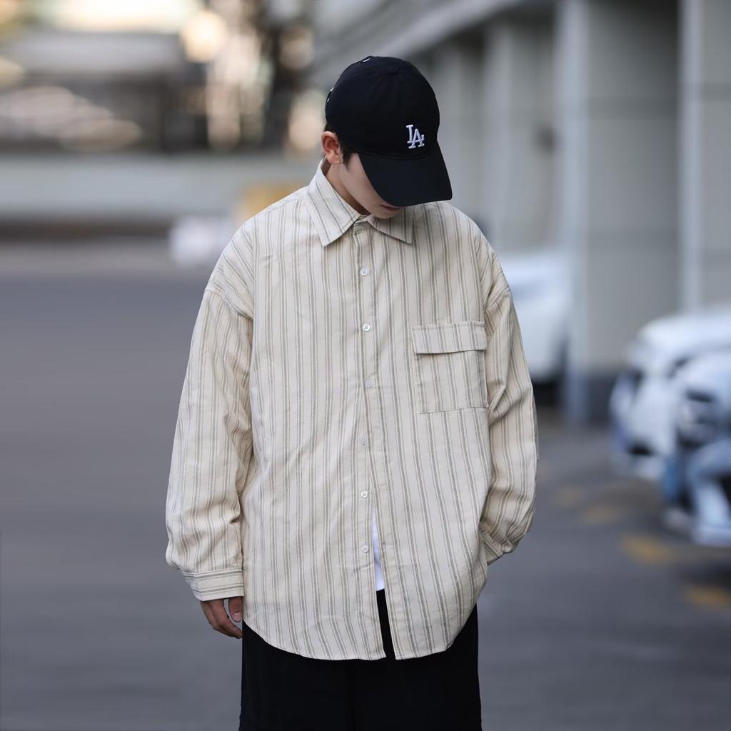 2024 Letter Long Sleeve Shirt Japanese Hong Kong Style Ins Loose Shirt Boys Summer Trendy Versatile Casual Coat