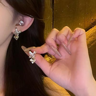 Diamond-set Pearl Butterfly Earrings, Light Luxury, High-end Sense, Fashionable and Exquisite Earrings, Versatile, Personalized Temperament, Earrings