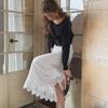 Simpeulleteulo Sr_Lace White Pleat Skirt