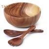 3Pcs/Set Salad Fork Set Comfortable Grip Eating Anti-deform Useful Japanese Style Bowl Spoon Utensil Daily Use