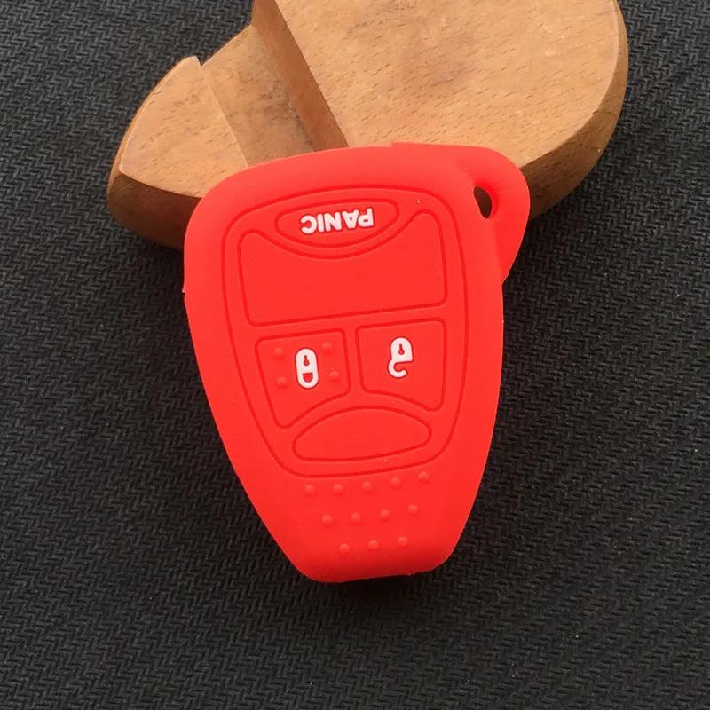 silicone Remote Car Key Shell Cover For Chrysler 300 Dodge Caliber for Jeep Patriot Pacifica Liberty 2+1 3 Buttons Fob Key Case
