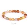 She Yao Natürlicher Kristallachat Tigerauge Armband - Modeschmuck mit einzelnen runden Perlen