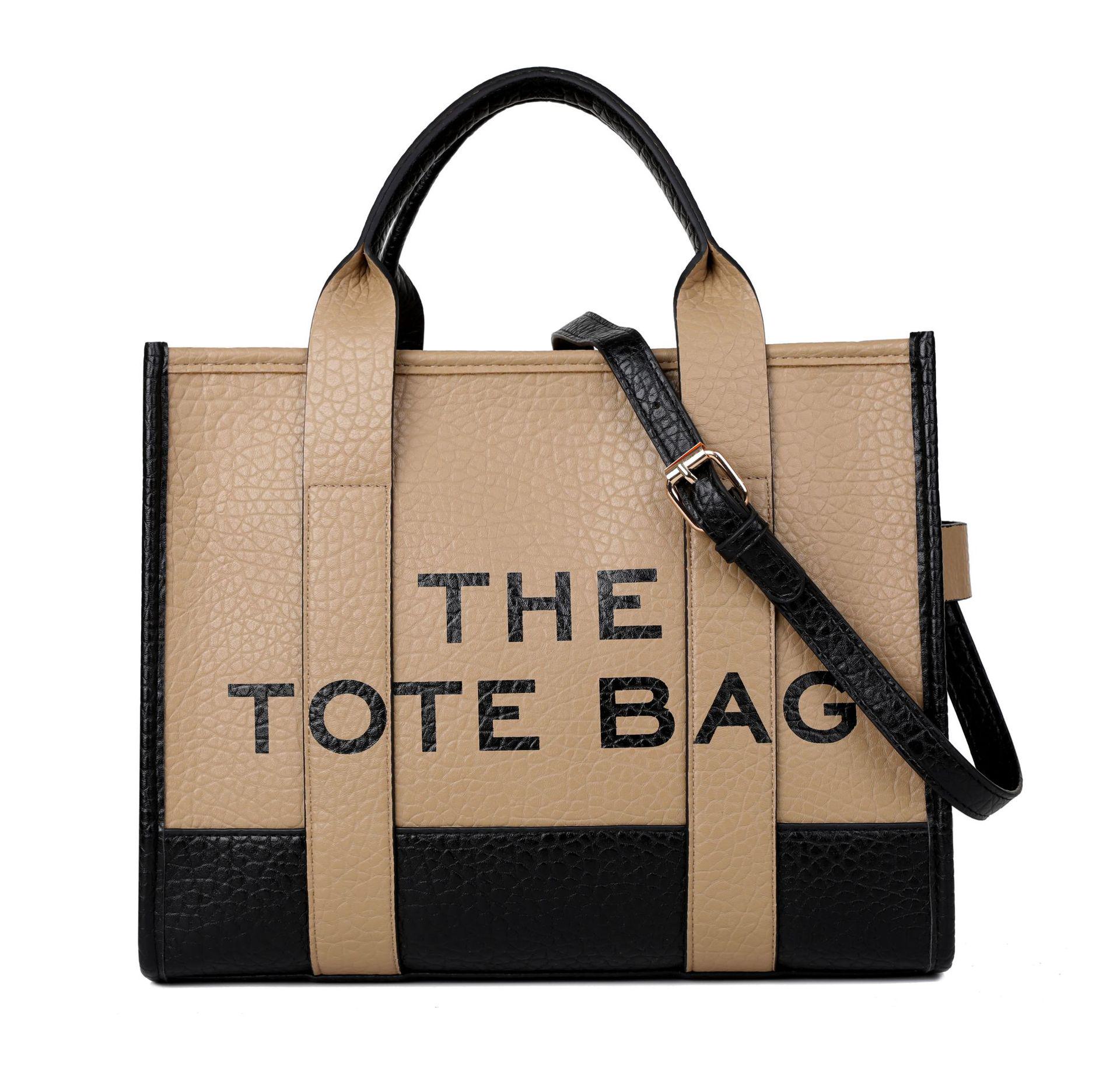 

Женская двухцветная сумка-тоут из искусственной кожи - Универсальная сумка на одно плечо и через плечо Large