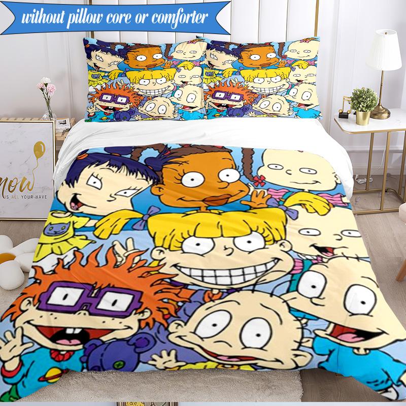 Rugr-ats: Urban Adventure 3pcs K-pop music group Bedding set,Ideal for Bedroom, Dormitory,Including Duvet Cover And 2pcs Pillowcases,Fan gifts