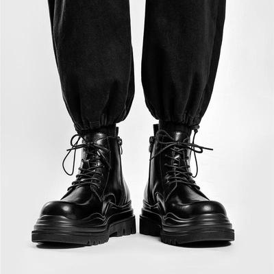 2024 Herbst/Winter Britischer Stil Runde Zehenpartie Martin Stiefel - Koreanischer Trend Dicksohlige Mid-Calf Kurzstiefel