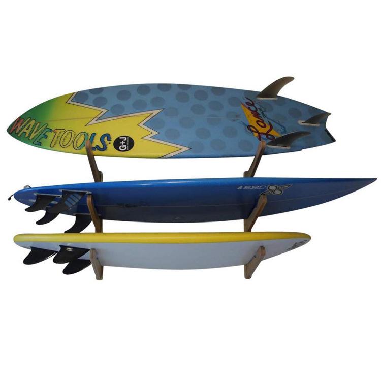 Bamboo Surf and Skateboard Multi-Layer Wall Rack