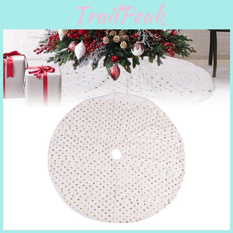 Elegant Shimmering Silver Sequin Christmas Tree Skirt 116cm For Festive Celebrations