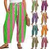Women's Linen Pants with Pockets, High Waist Loose Fit Plus Size Cotton Casual Pants