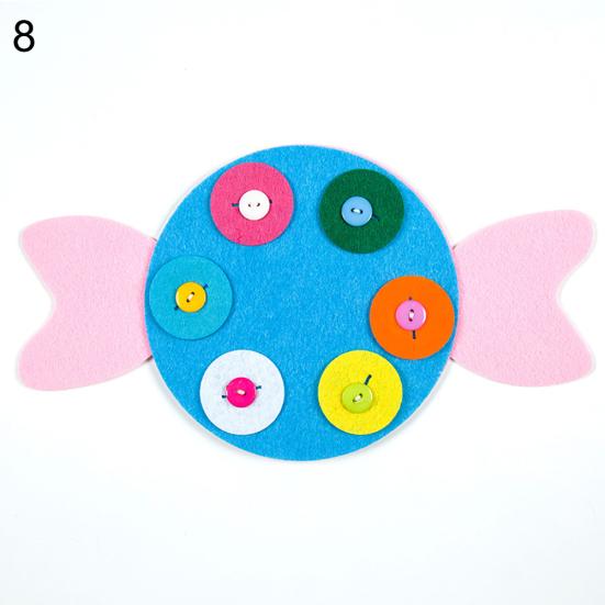 Cute Animal Flower Zipper Button DIY Non-Woven Boards Children Teaching Toy