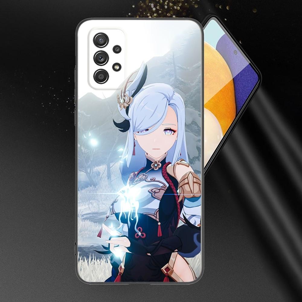 Genshin Impact Shenhe Phone Case For Samsung Galaxy A13,A21s,A22,A31,A32,A52,A53,A71,A80,A91 Soft Black Phone Cover