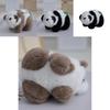 Sweet Plush Panda Keychain With Lucky Clover Detail And Soft Mink Fur Accent
