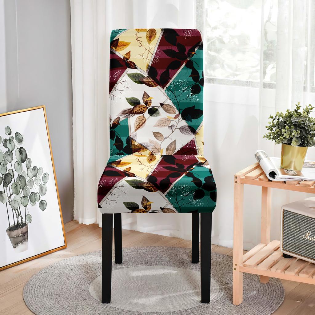 Minimalist Printed Chair Cover Botanical Floral Pattern Non-Slip Odorless Seat Cover Home Hotel Universal Elastic Chair Cover