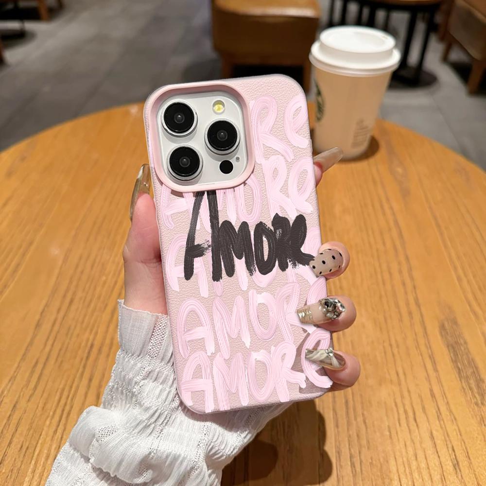 Girl Heart Romantic Letter Phone Case For IPhone 16 15 14 Pro 13 12 11 17 Pro Max Case 16 Plus 17 Air Shockproof Soft Case Coque